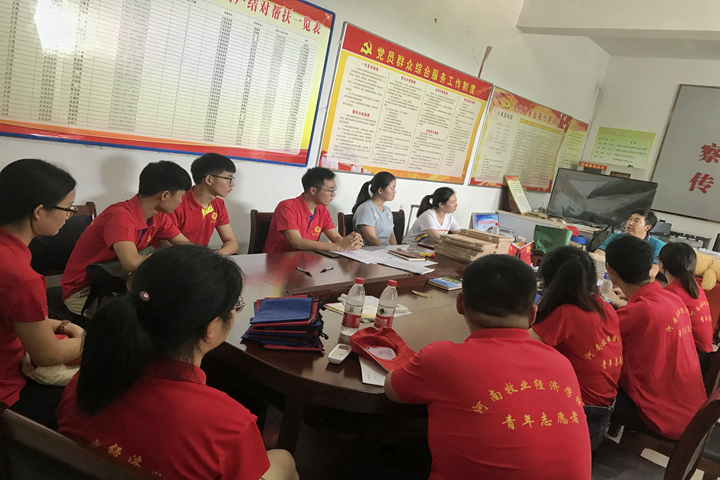 乐益志愿者服务队在大何庄与村委干部座谈