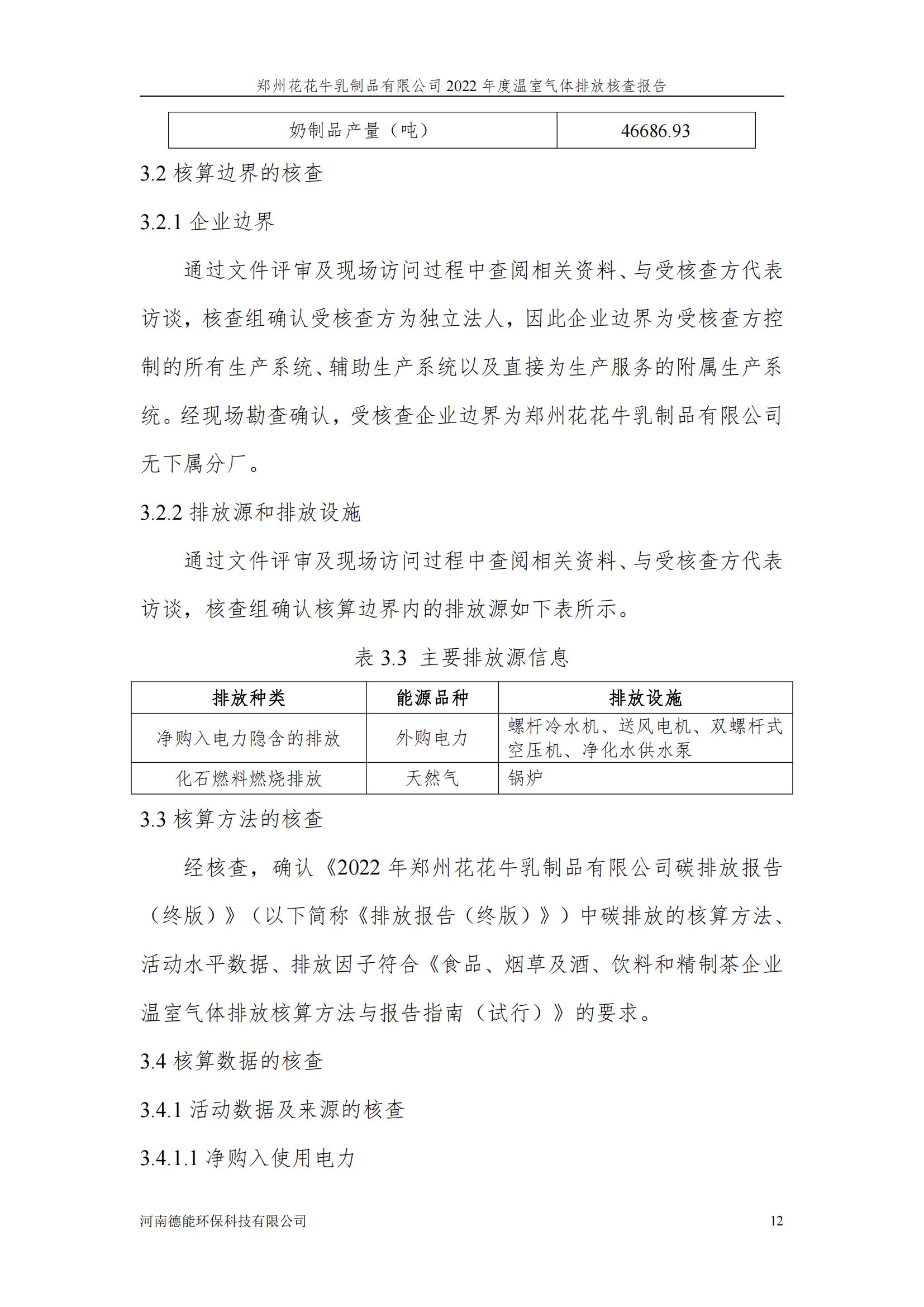 《郑州江南（中国）乳制品有限公司2022年度温室气体排放核查报告》公示